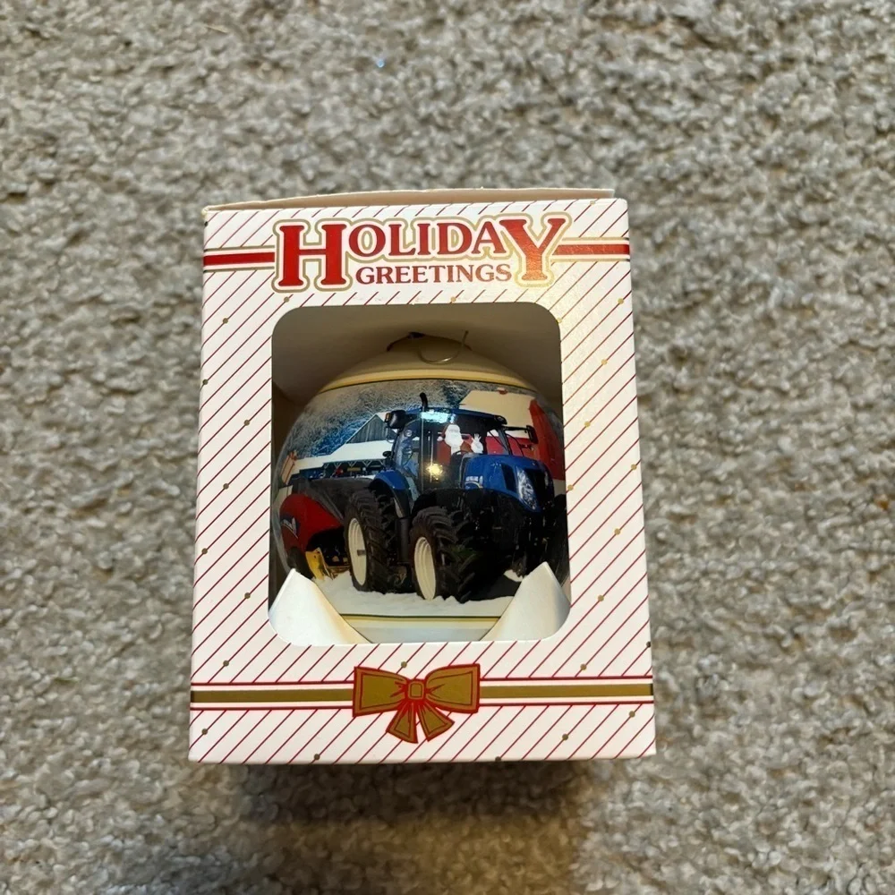 Vintage New Holland Ball Ornament NEW Holiday Greetings Tractor Christmas 2012